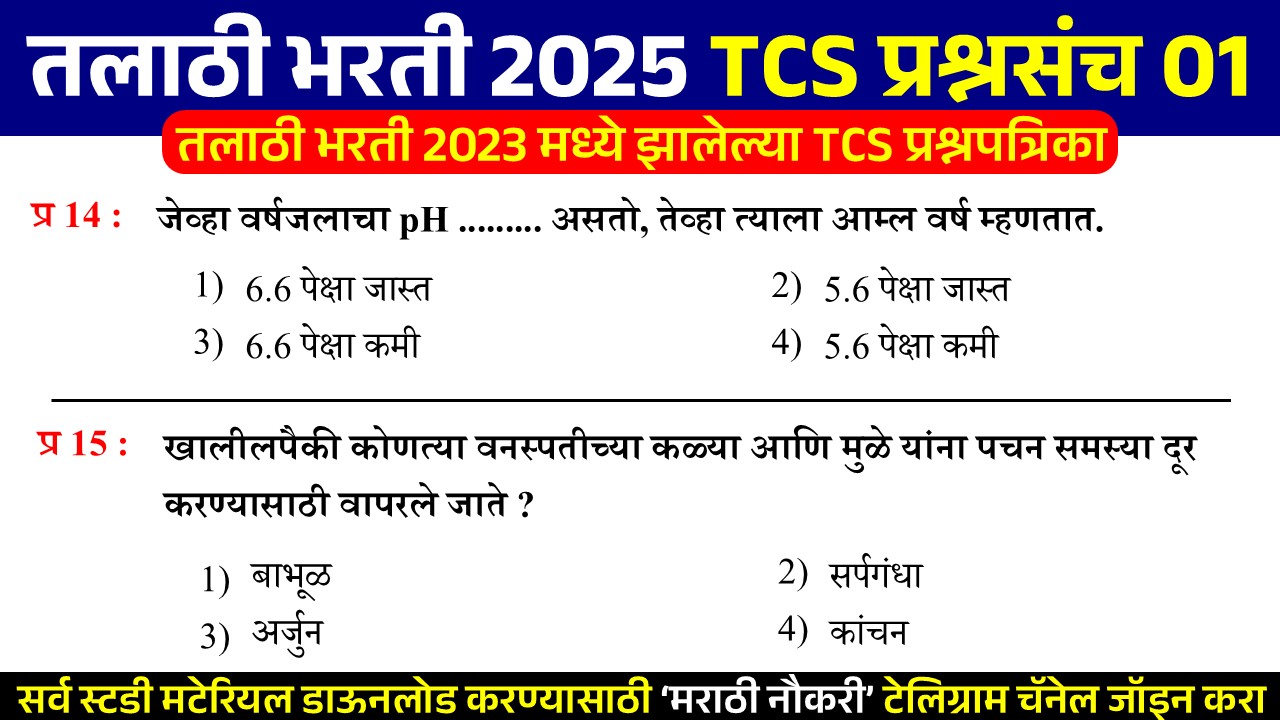 Talathi Bharti 2025 Question Paper 01