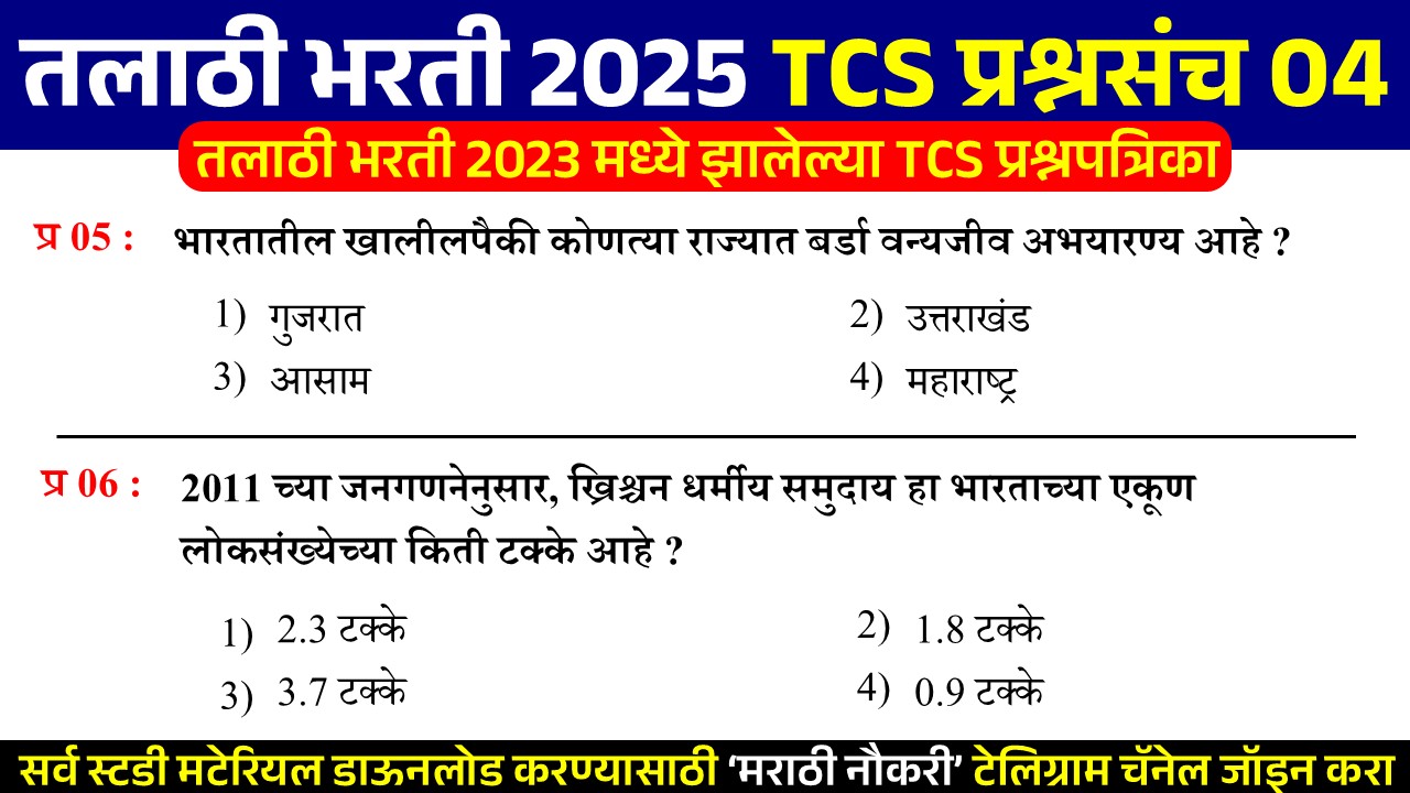 Talathi Bharti 2025 Question Paper 04