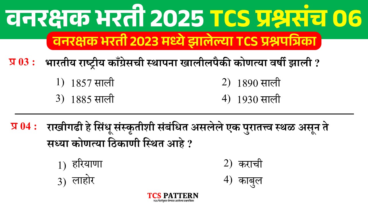 Vanrakshak Bharti 2025 Question Paper 06